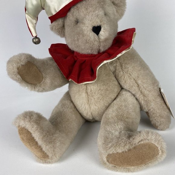 VERMONT TEDDY BEAR Jointed Brown 16" Plush Clown Joker Jester Authentic Handmade - Picture 4 of 15